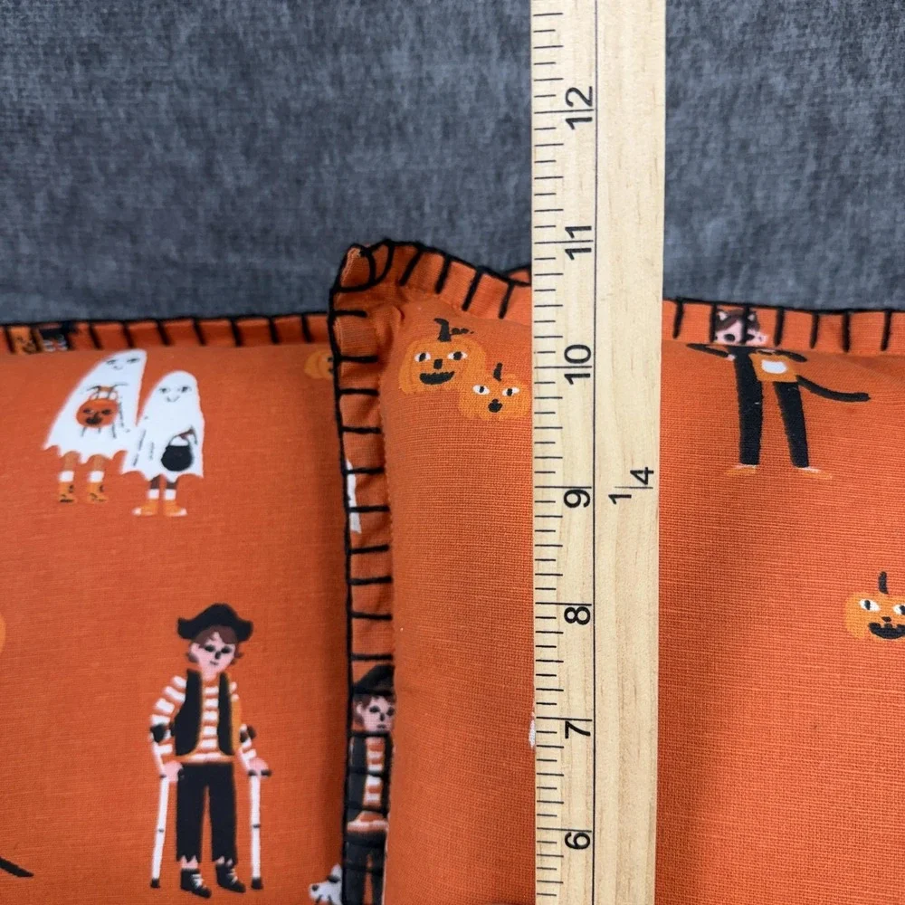 Hyde & Eek Trick Or Treaters Throw Pillow Set Of 2 12x18 Orange Halloween